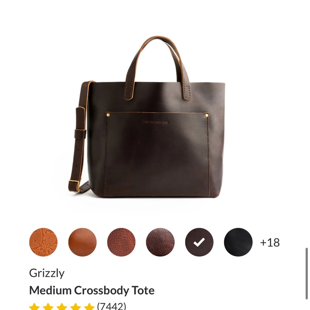 Grizzly Dark Brown Leather Messenger Bag